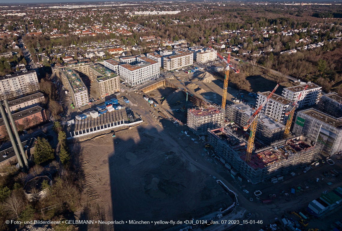 07.01.2023 - Baustelle zum Alexisquartier und Pandion Verde in Neuperlach
